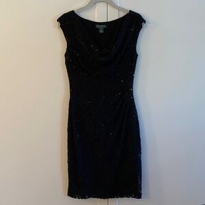 Lauren Ralph Lauren Black Sequin Mini Dress